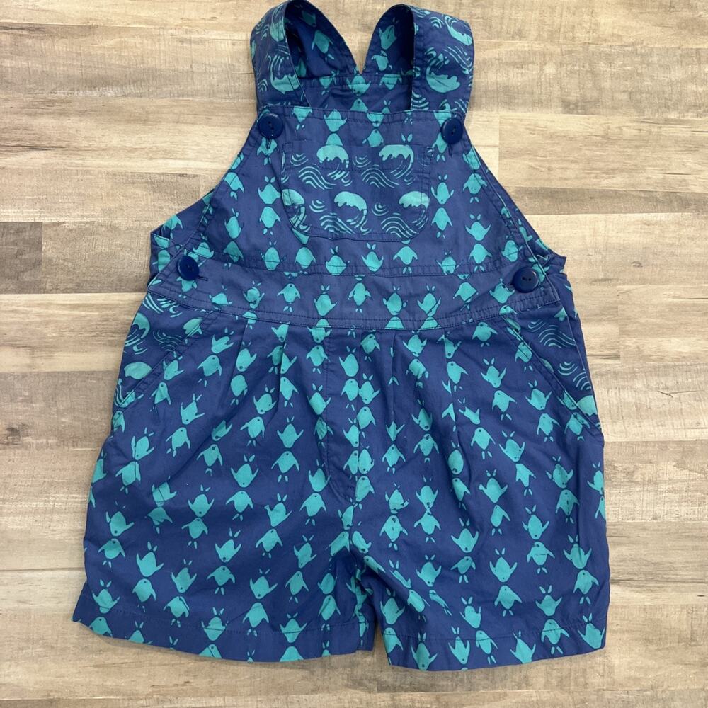 Vintage‎ Blue Ginger Maui Ocean Fish Shortalls Kids Boy Girl Size 4 Tropical